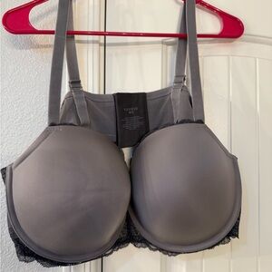 Torrid Gray Lace Trim Bra